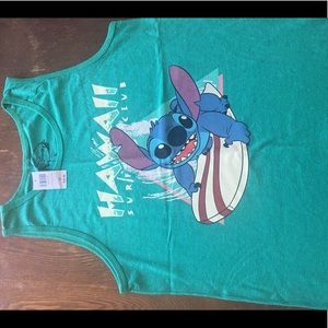 NEW! (NWT) Teal Large Tank Top With Stitch Surfing